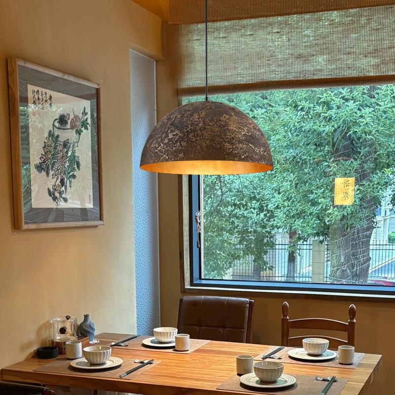 美式复古工业风餐饮吊灯工程商用酒吧咖啡厅火锅店肌理纹单头灯具