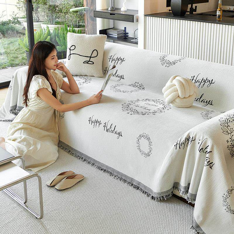 清奈梦幻烟火四季雪尼尔轻奢高级感防滑全包全盖沙发巾一整张新款