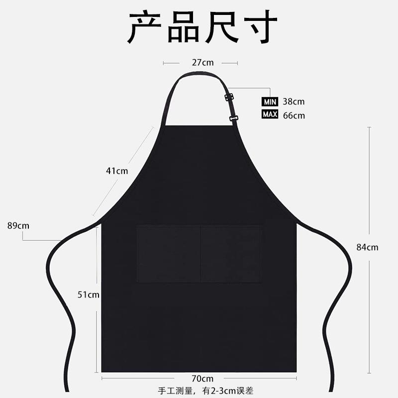 新款直销跨境热卖工作烧烤围裙涤棉可印logo厨师男女情侣防水长袖