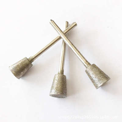 K5梯形长喇叭斜棒C7去皮粗金刚石磨头235玉雕工具金刚砂磨针100支