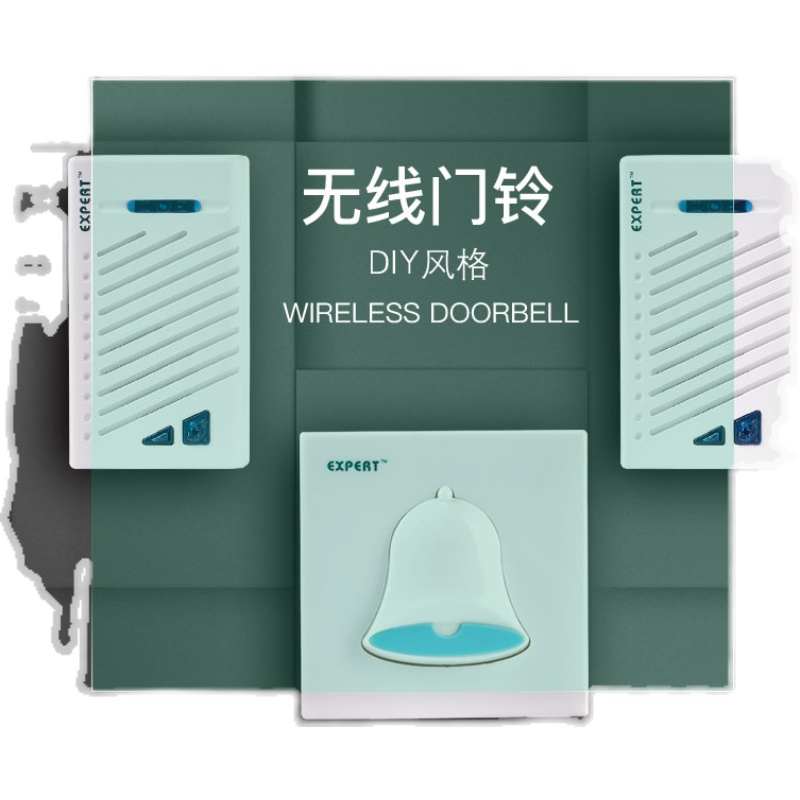 能者无线门铃86*86型线暗盒开关门铃直流数码超远遥控家用装电池