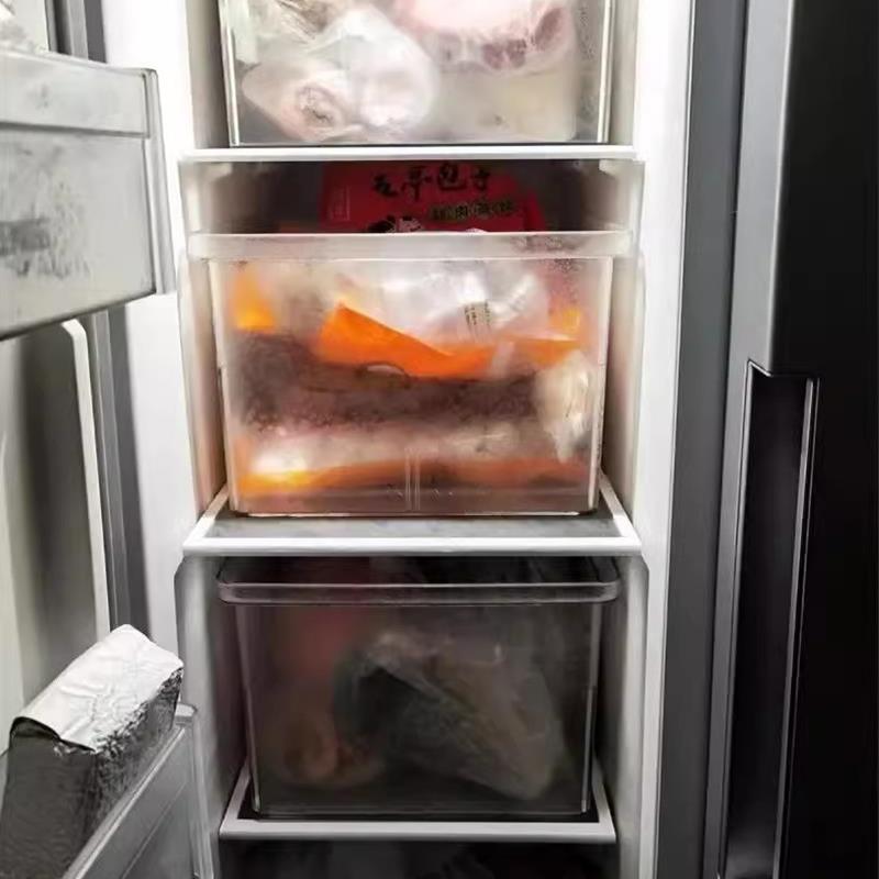 冰箱收纳盒冷冻室专用密封盒透明整理盒双开门抽屉式食品级冷鲜盒