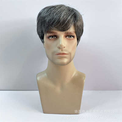 花白 假发发中老短发男士年假 头套发套