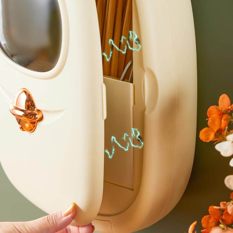 紫线外消毒筷子房笼水篓带烘沥干厨塑料壁FX-8260挂式餐具盒沥水