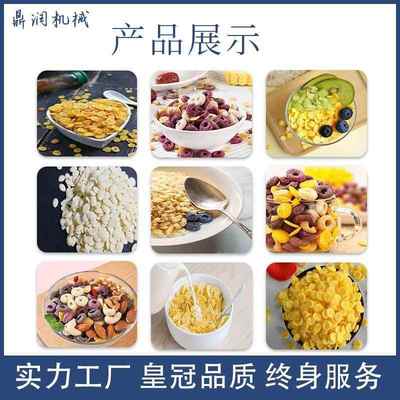 冲泡谷物圈加工设备早餐玉米片燕麦片生产设备即食玉米片膨化机