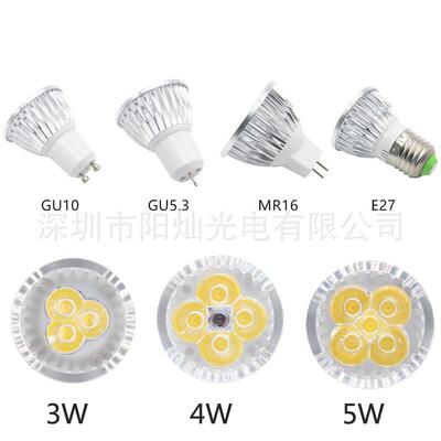 led灯杯MR16GU10E27铝壳高品质led射灯家用商场天花灯led光源