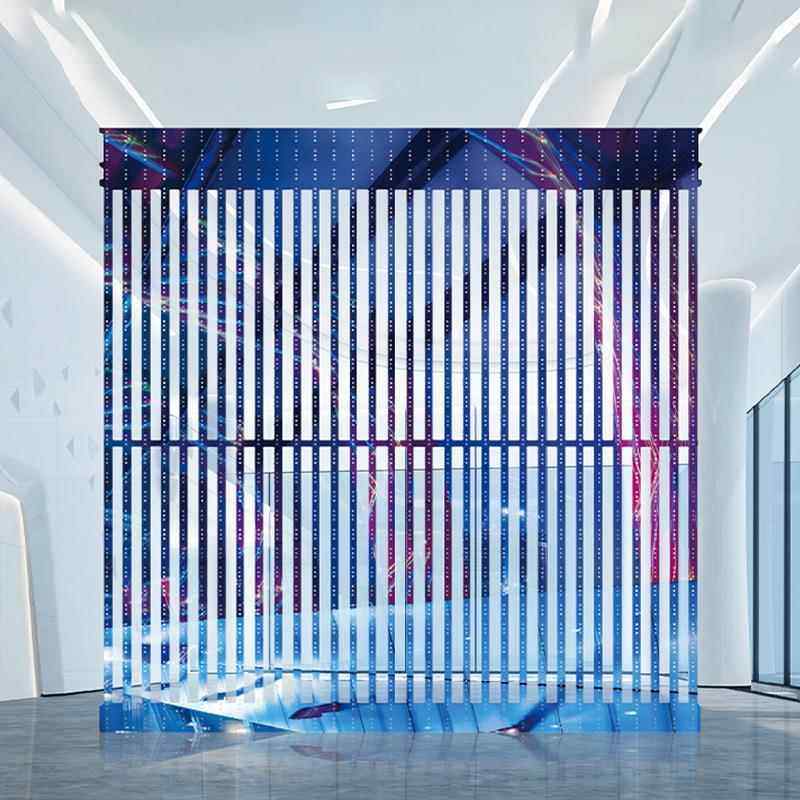 led显示屏屏户外屏玻璃明幕墙透透贴膜拼接格栅广告p10光透明屏