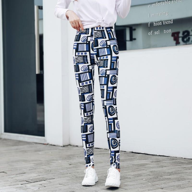 abstract Thin stretch for leggings silk milk smooth women