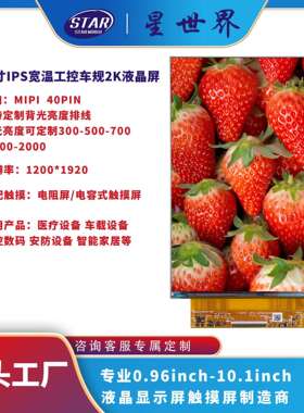 IPS车规1200x1920分辨率超清7&7.02寸TFT液晶显示屏MIPI40P插接