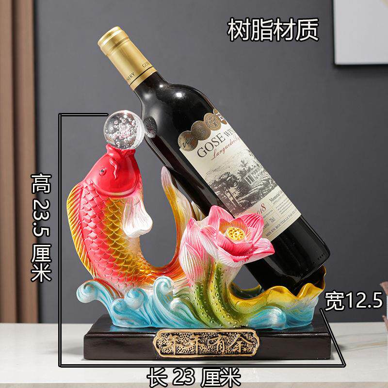 年年有公余酒摆FWK架式酒柜装饰品件新中客厅办室电视柜荷花鲤鱼