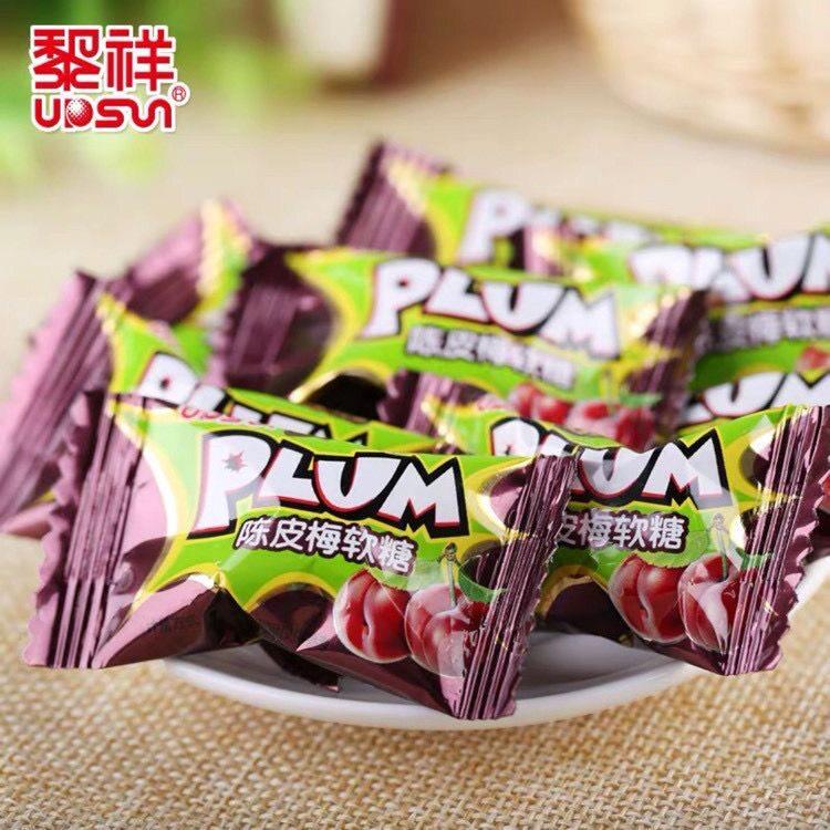 梅黎祥陈皮软糖皮爆浆陈皮软糖九制陈梅话梅喜糖果零食