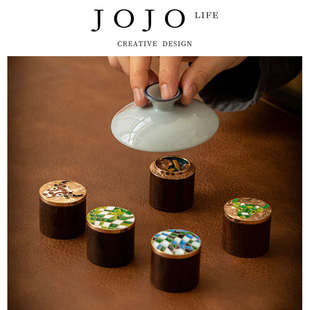 JOJO 黑檀 L.PD.Ebony.盖置铁壶紫砂壶盖搁置盖碗茶壶实木盖