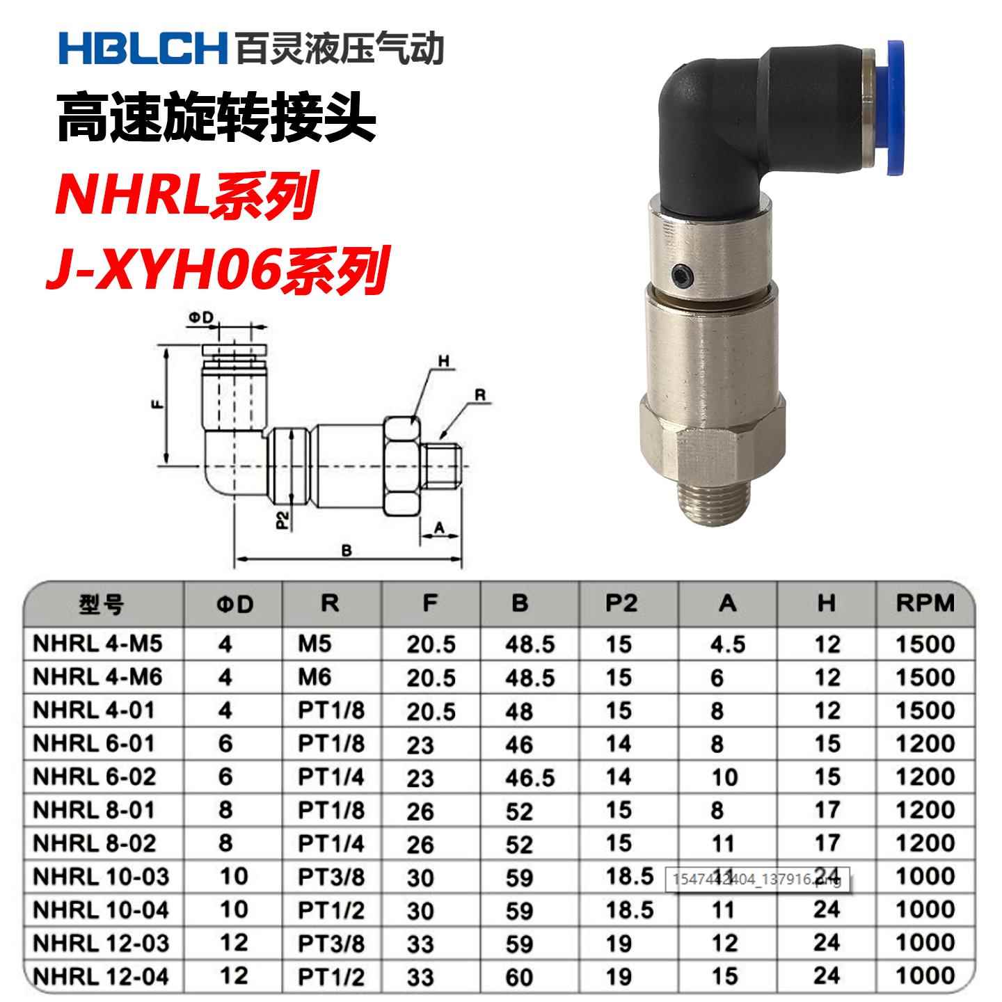 气动高速旋转接头NHRC/NHRL802气管万向旋转接头怡合达J-XYH01/06