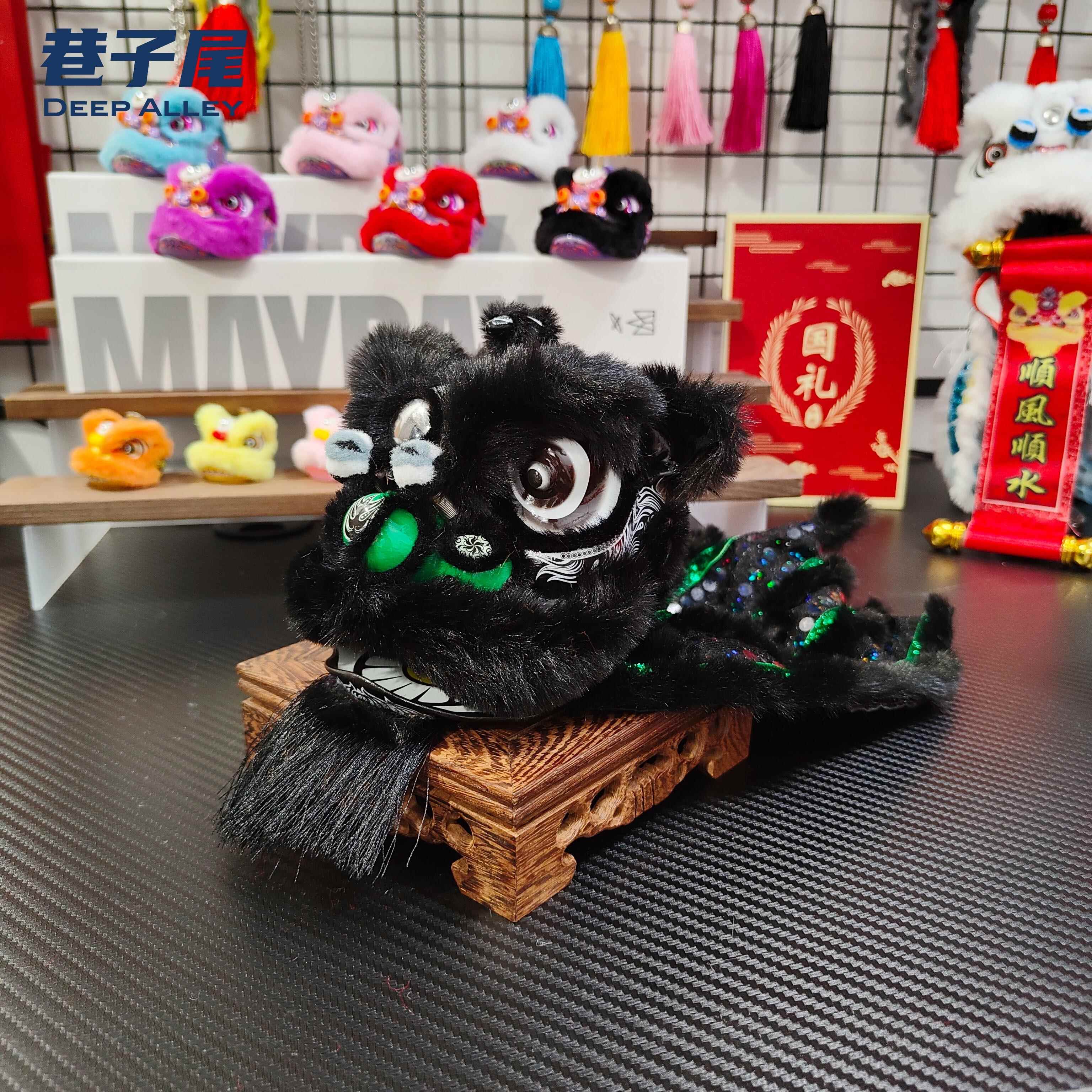 正品雄少年车汽车载车内中台迷你舞狮醒狮小摆件国潮狮招财控摆件