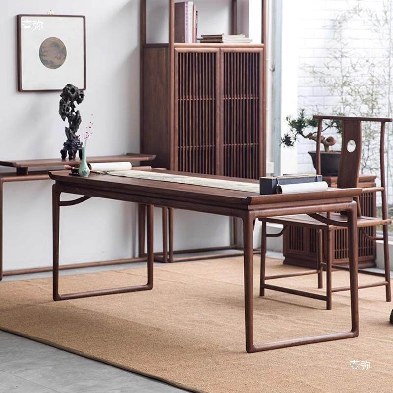 明式画案家书画桌老榆木中671新式书桌仿实古木案台毛笔书法桌用