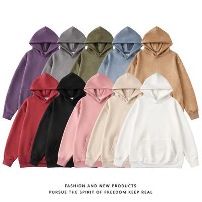 Suede hooded light hoodie for men, pullover