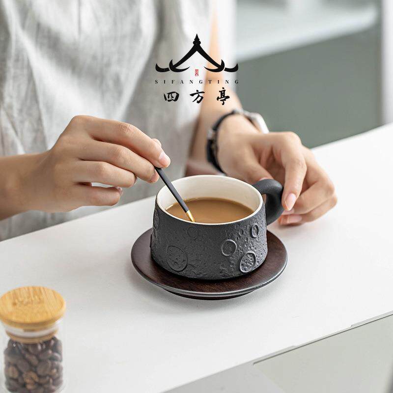 咖啡杯茶杯高档精致杯子陶瓷杯碟套装马克杯拿铁轻奢拉花男士女士