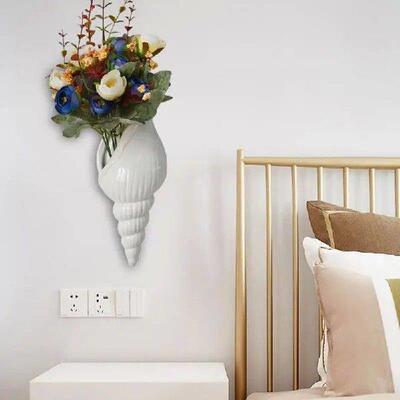 Wall Vase Conch Art Vase Wall Mounted Modern Ceramic Conch