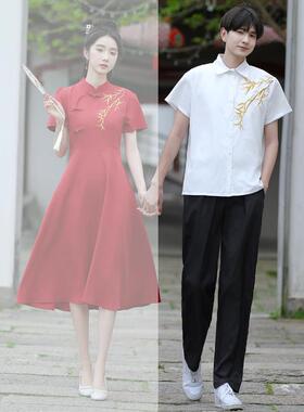 正品国庆红色舞台合唱演出服诗歌朗古诵赛服装初生中班服覆改良比