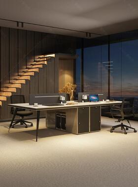 员办公桌组简约现代4/6人ZG-75630位办公桌卡椅座屏风钢架办公合