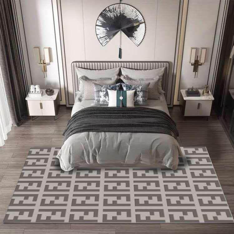 简约时尚家用地垫北欧客厅卧室沙发茶几垫床边双FF满铺简约大地毯