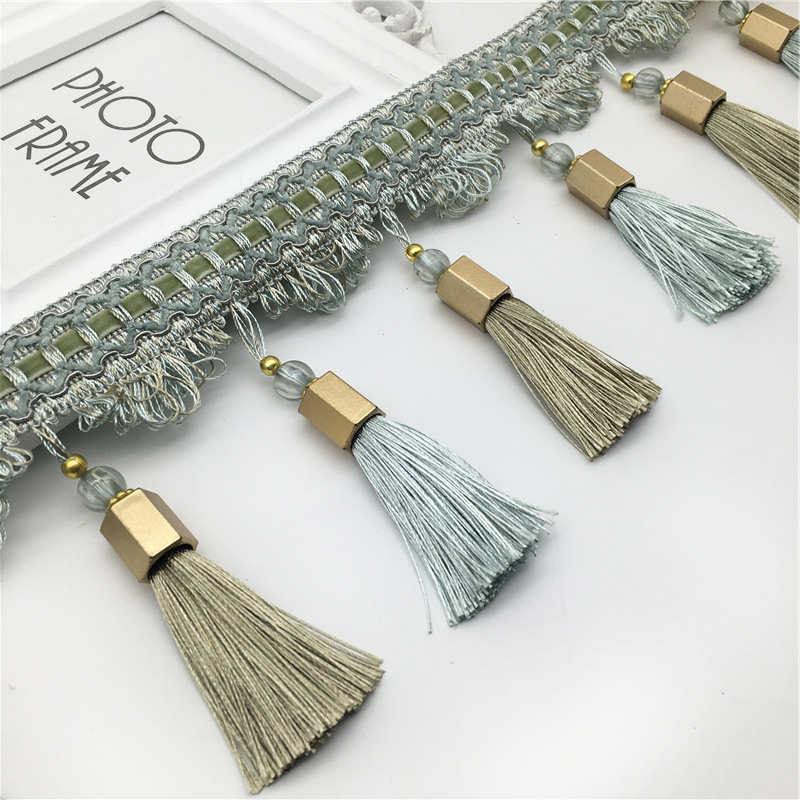 新款欧式窗帘吊穗花边辅料高档帘头装饰吊坠吊珠流苏窗帘底边加长