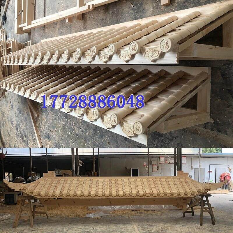 古建屋檐门楣仿古飞檐户外遮雨棚遮阳棚东阳木雕实木中式防雨门头