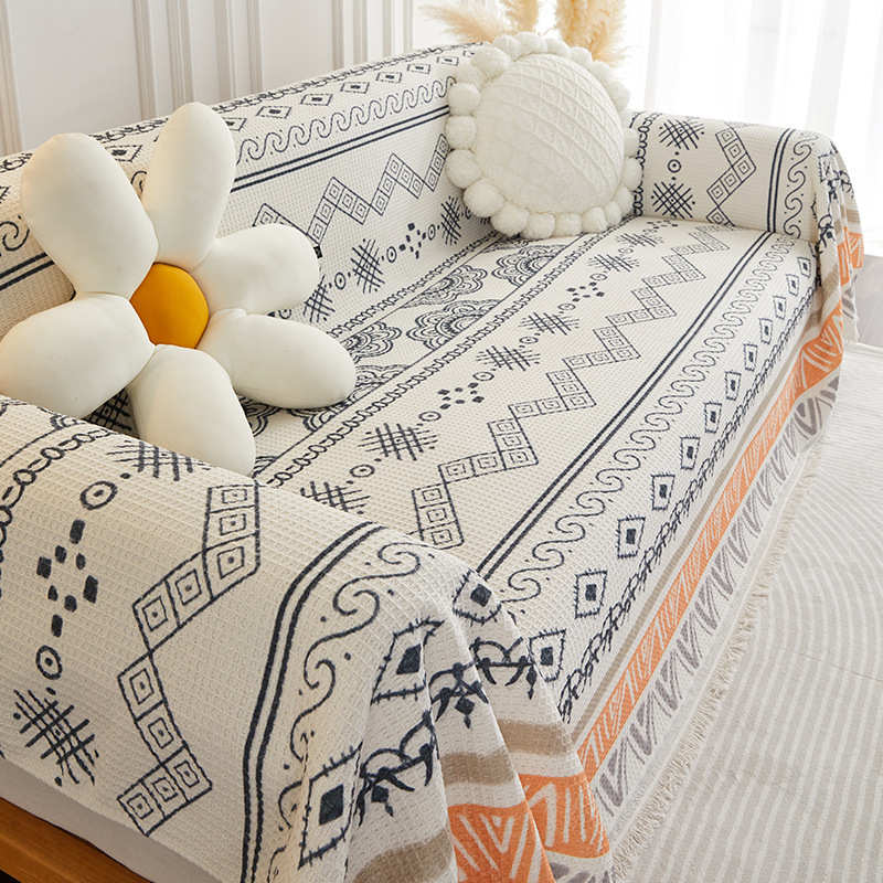 夏季万能沙发巾北欧ins风盖布全盖沙发垫套罩盖毯单三人四季通用