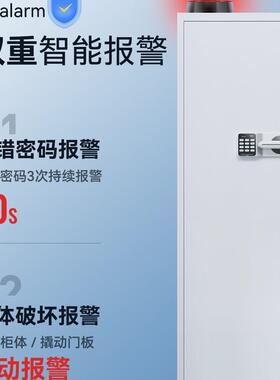 白色钢制办公室保密柜保险柜储物柜国保密码锁资料电子指纹文件档
