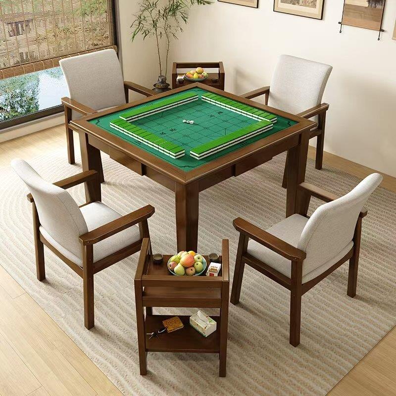 闲鱼二手家俱旧货市场入口实木麻将桌椅组合棋牌室专用家用方桌子