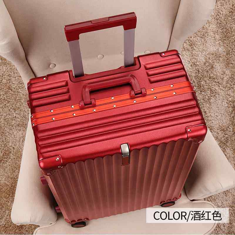高档行李制箱大容量音万向静轮学生拉杆铝框男女旅行20寸登机定皮