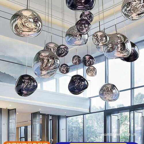 高亮版led楼梯熔岩吊灯大别墅loft复式挑客厅长线吊灯餐厅吧台灯