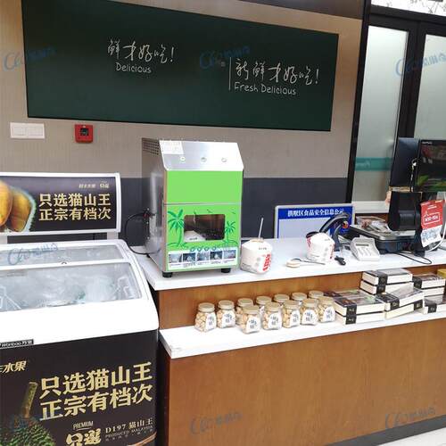 r热销海南拉环开口免激光椰青开盖机大圆果中心椰青切口机直销