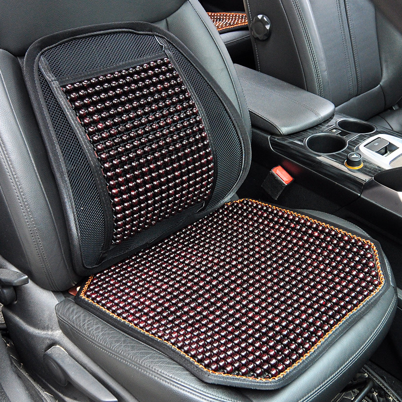 夏季腰枕木珠透气靠枕办公室靠背垫夏天珠子汽车护腰靠垫坐垫一体