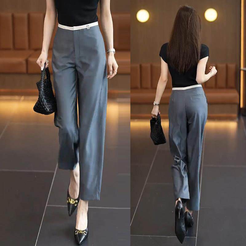 西装裤女2025春夏秋季新款哈伦裤裤九分宽松直筒烟管裤子休闲 裤