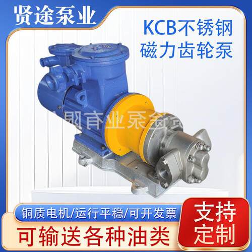 KCB不锈钢磁力齿轮泵304材质保温磁力泵型卧式齿轮油泵