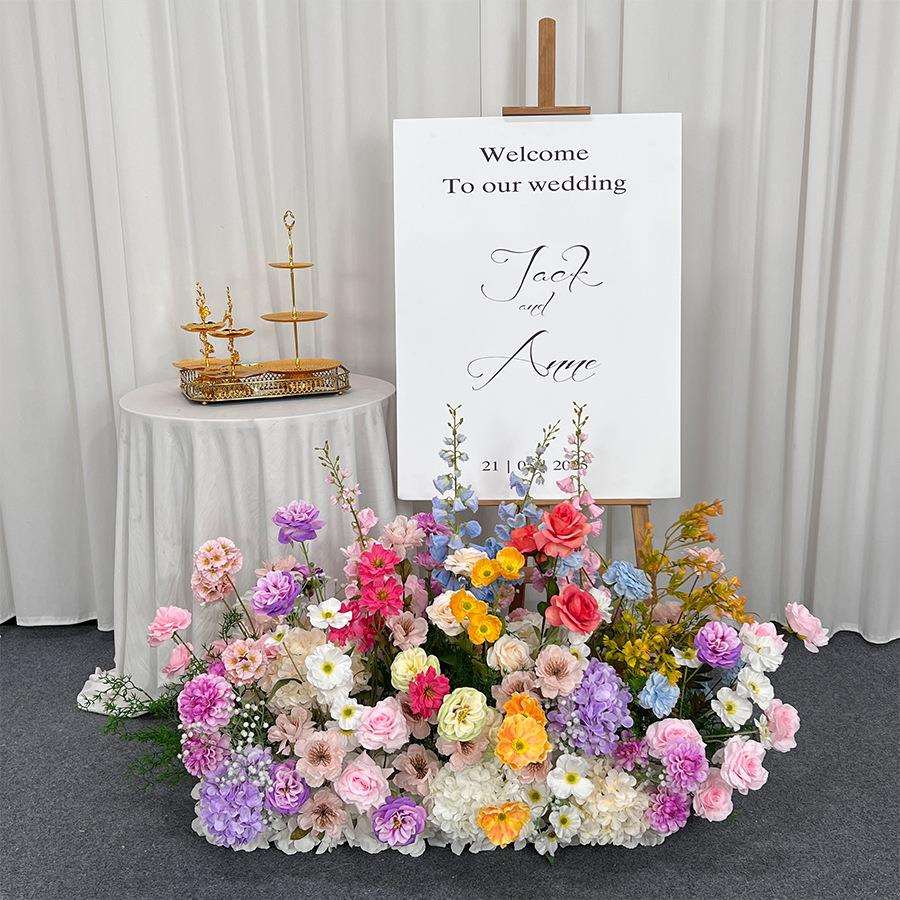 色多兰巴胺配色人造丝花蝴蝶花排388兰花玫瑰装花彩梅花排婚礼饰
