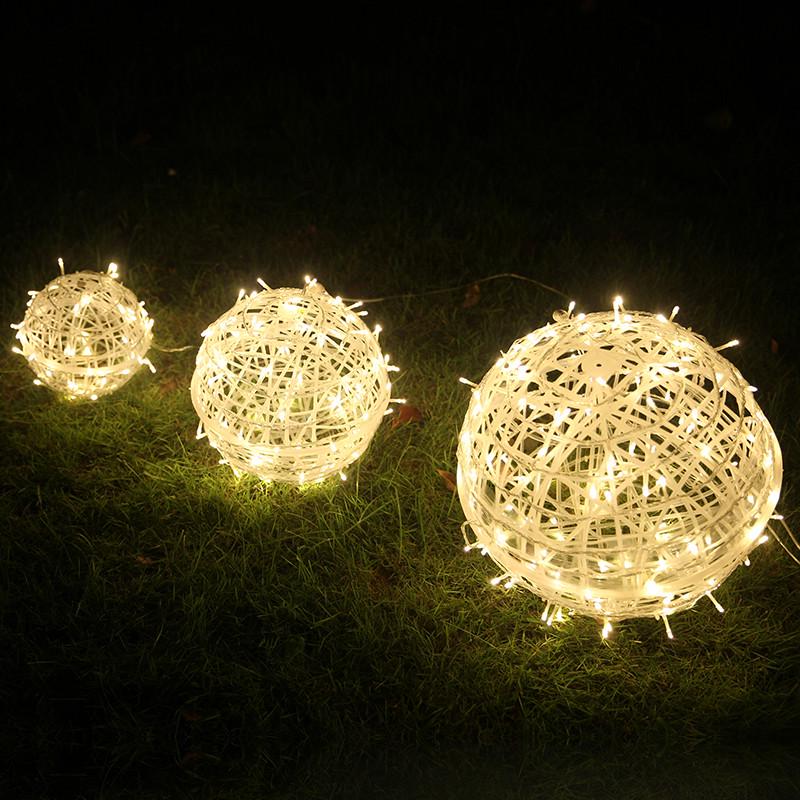 led彩灯 闪灯串灯满天星灯户外挂树圆球灯圣诞装饰灯星星灯藤球灯