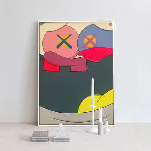 装饰画波普房卡通kaws儿童挂画现代挂画客厅抽象卧室书房艺术大师