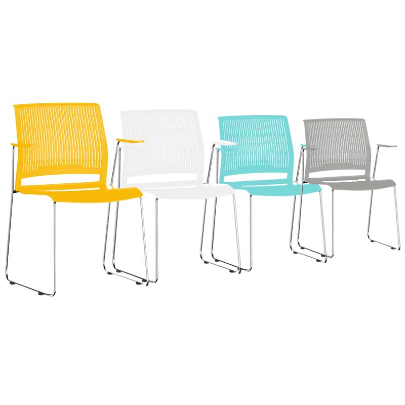 办公家具培训椅简约电镀弓型带扶手椅子会客洽淡会议椅