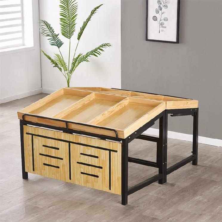 超市水果蔬菜货架展示架蔬菜水果店置物架展示柜多功能钢木水果架,商业/办公家具,鞋货架,淘宝优惠券,粉丝福利购,淘宝优惠卷