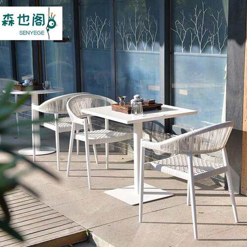 户外桌椅北藤椅组合酒店露台D-201265花园欧闲桌椅咖啡外摆编桌椅