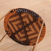 W7圆凳子现代简约时尚 家用小矮凳餐桌凳钢筋藤编椅子茶几登可收纳