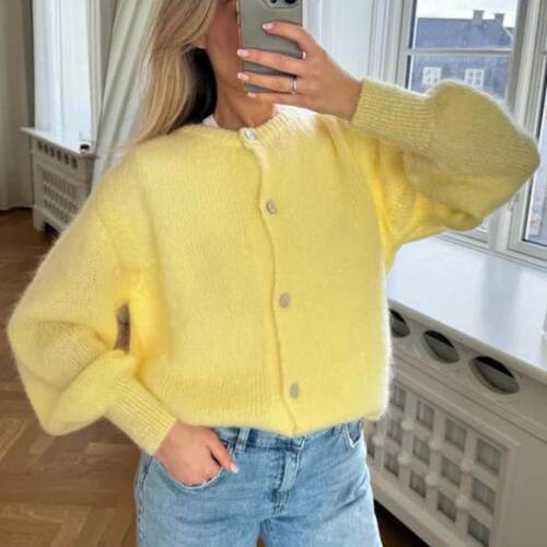 Women's Fall Winter Soft Cardigan Solid Color Fuzzy Long
