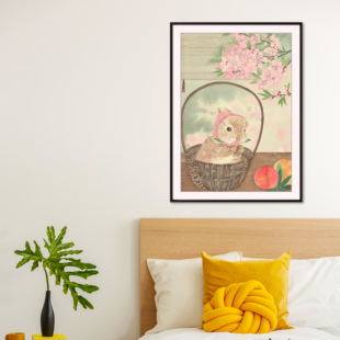 【水蜜桃】黄峰霞限量版画装饰画餐厅客厅卧室治愈系挂画