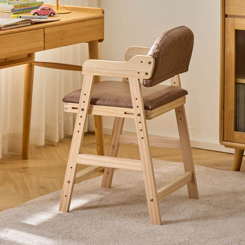 儿童学习椅实木可升降调节靠背座椅学生矫正坐姿写字书桌椅餐椅子