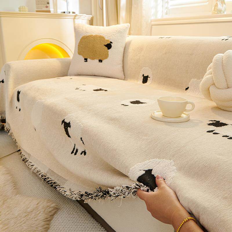 雪尼尔沙发巾一整张全盖毯垫2026新款四季通用奶油风沙发盖布套罩