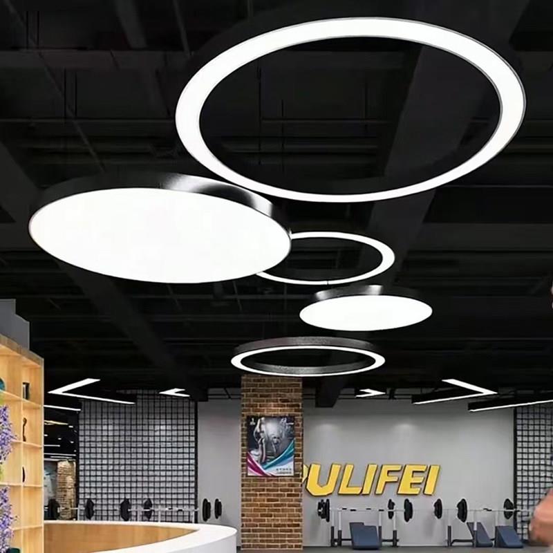 环形灯圈LED吊灯办公室健身房商场超市现代简约店铺圆形灯具直销