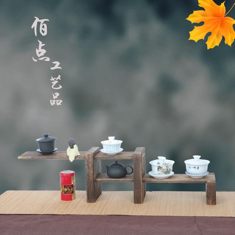 大号实木茶杯架子茶具收纳层架茶壶架博古架茶室置物架茶艺茶道零