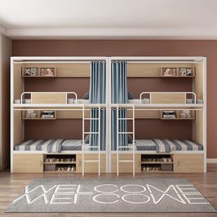 上下铺铁架床青旅民宿太空舱上下铺双层床学校宿舍互不打扰双人床